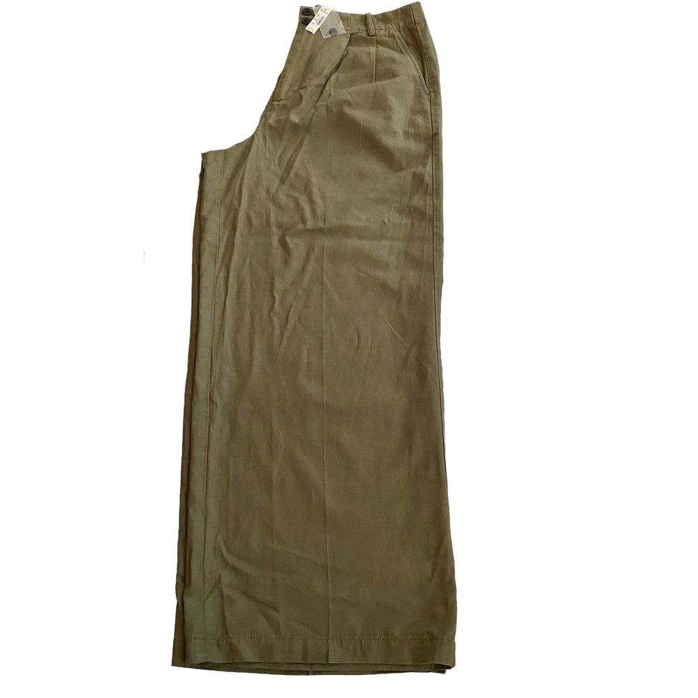 NWT 🫒 Madewell Harlow Wide-Leg Pants, Full Length, Linen Blend, Olive Green, 12 - Picture 5 of 16